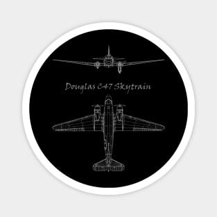 Douglas C-47 Skytrain Airplane Blueprint Magnet